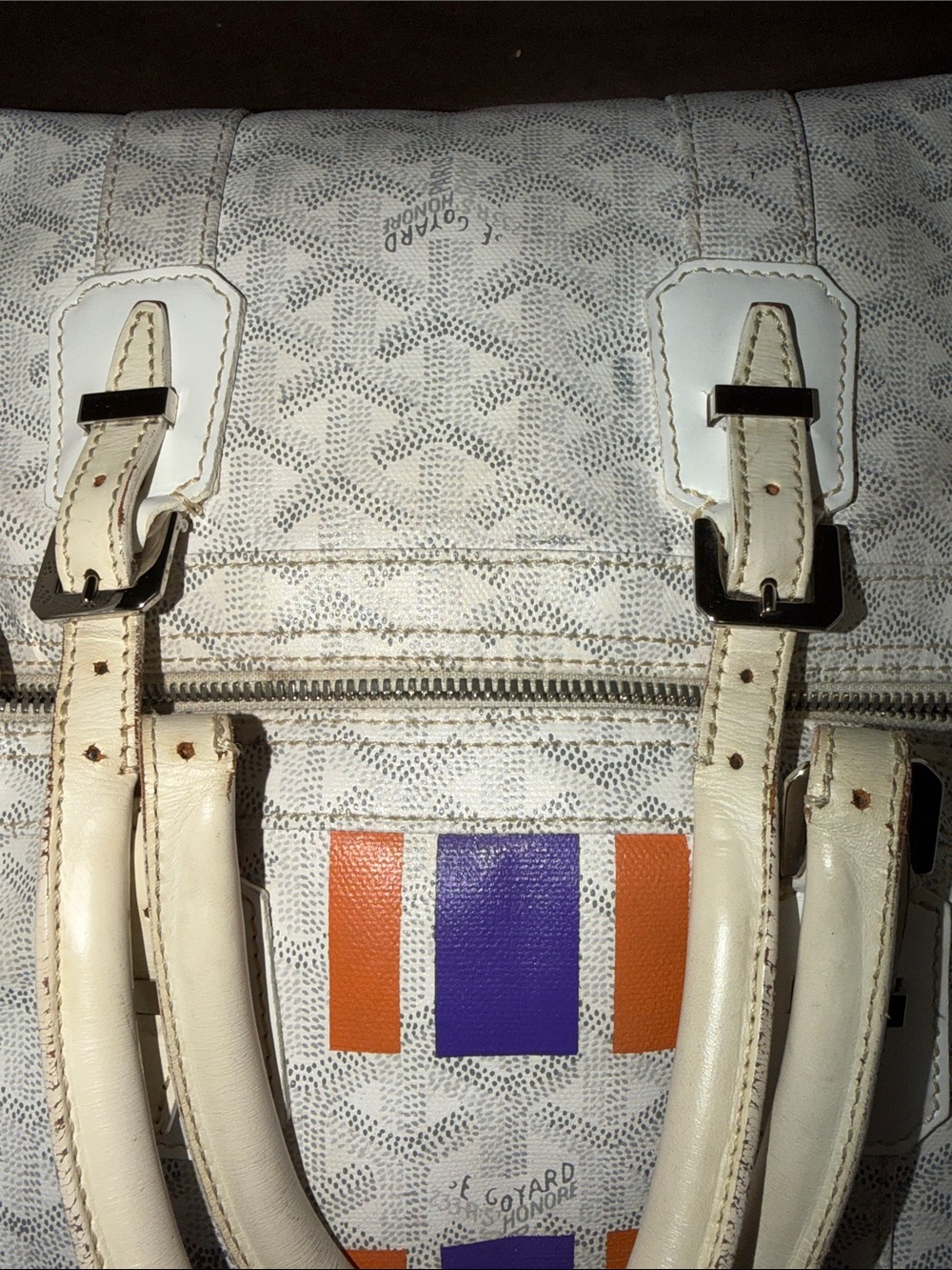 Goyard Croisiere 35” Duffel/Hand Bag in white 2006 - Picture 13 of 17